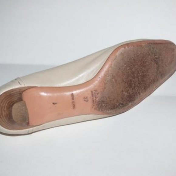 Prada Ivory Squared Pointy Toe Kitten Heel - Picture 4 of 12